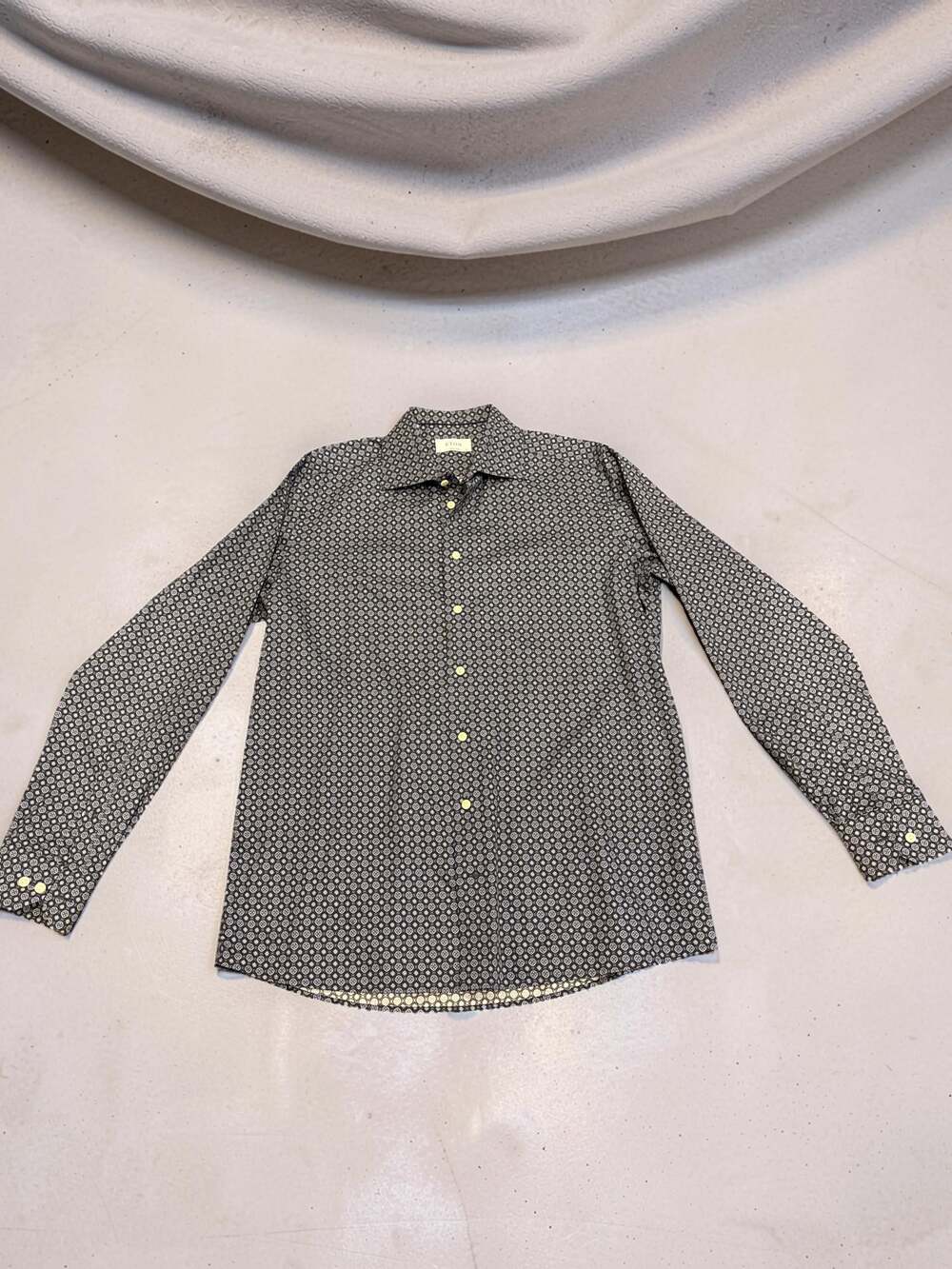 Eton Contemporary Fit Medallion Print Dress Shirt Dressy Cowboy Preppy 16.5 / 42